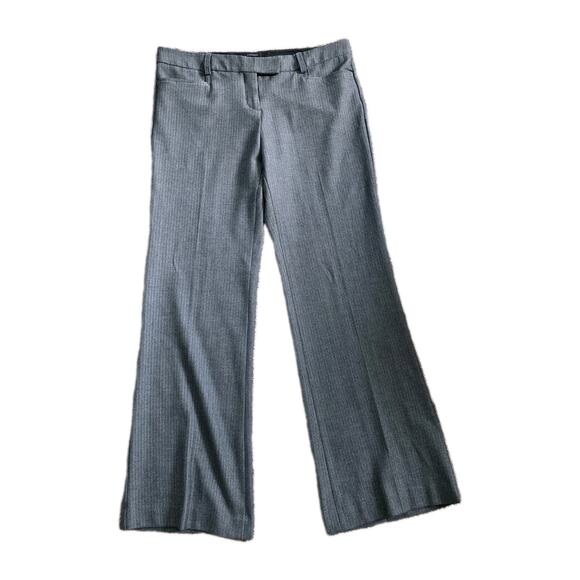 Vintage Y2K Trouser Pants Women 12 Gray Stripe Office Siren 90s Preppy Work Boho - Picture 1 of 10
